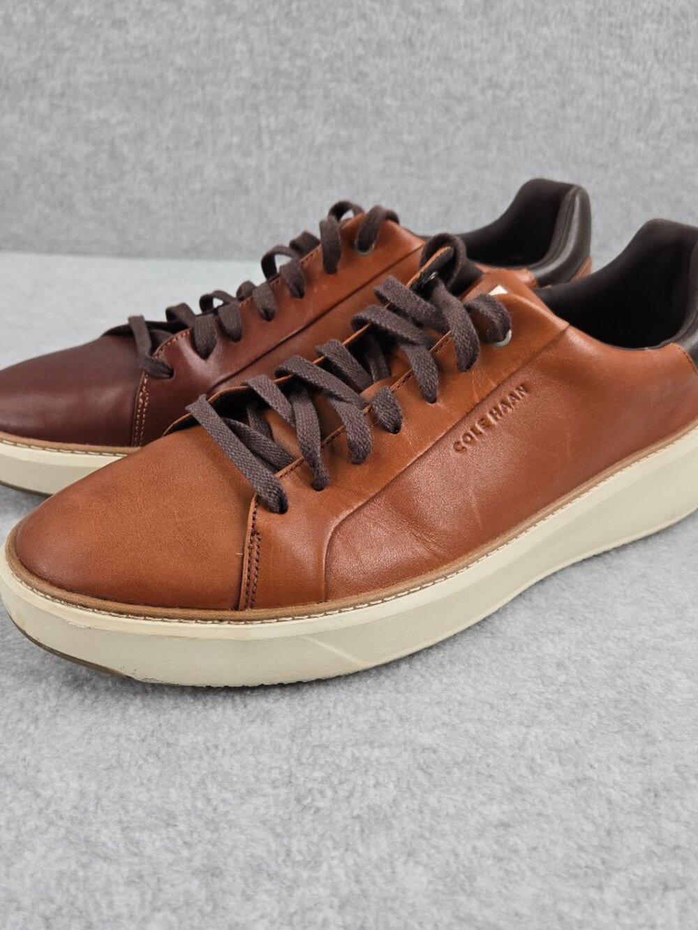 Cole Haan Grandpro Shoes Mens 13 M Brown Topspin British Tan Leather Sneakers